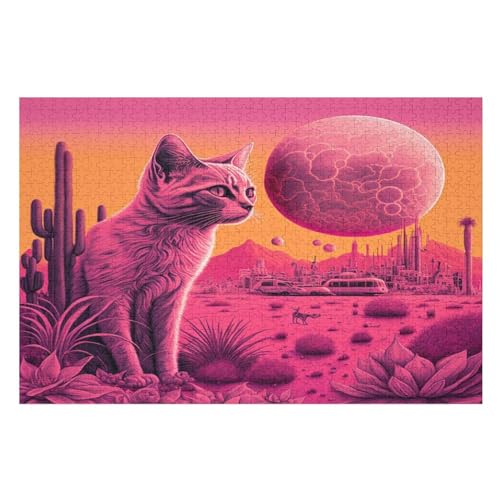 Psychedelisch Art Puzzles 1000 Teile Erwachsener Kniffel Spaß Für Die Ganze Familie, Holzpuzzle Kinder Erwachsene, Impossible Puzzle Schwer （75×50cm） von PPZYY