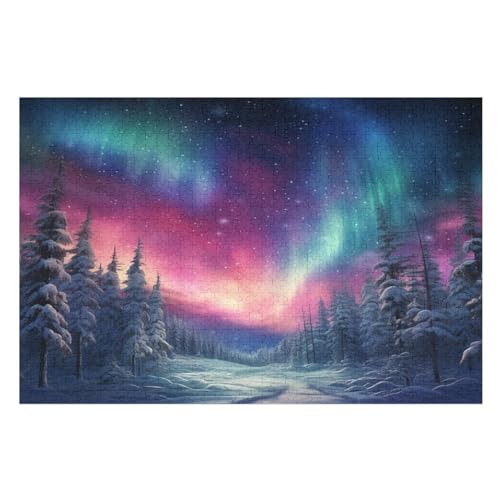 Puzzle 1000 Teile Aurora Holzpuzzle Für Erwachsene Lernspiel Herausforderungsspielzeug The Puzzles Für Erwachsene Kinder （75×50cm） von PPZYY