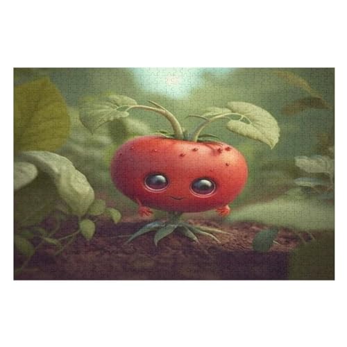 Puzzle 1000 Teile Cartoon-Tomate Holzpuzzle Für Erwachsene Lernspiel Herausforderungsspielzeug The Puzzles Für Erwachsene Kinder （75×50cm） von PPZYY