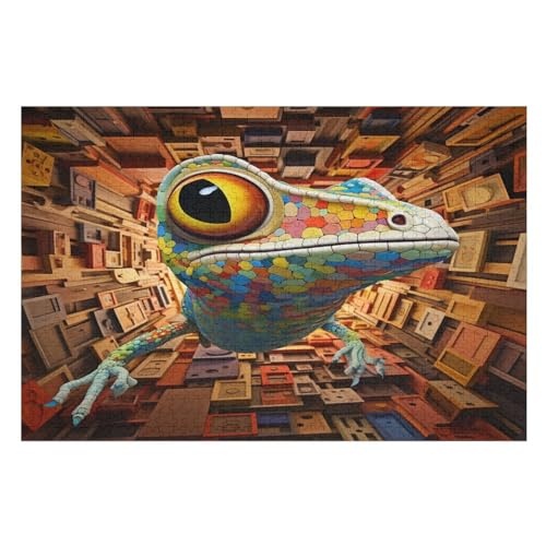 Puzzle 1000 Teile Eidechse Holzpuzzle Für Erwachsene Lernspiel Herausforderungsspielzeug The Puzzles Für Erwachsene Kinder （75×50cm） von PPZYY