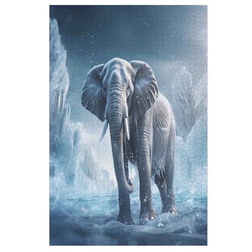 Puzzle 1000 Teile Elefant Holzpuzzle Für Erwachsene Lernspiel Herausforderungsspielzeug The Puzzles Für Erwachsene Kinder （78×53cm） von PPZYY