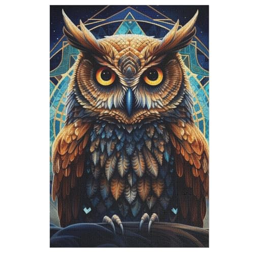 Puzzle 1000 Teile Eule Holzpuzzle Für Erwachsene Lernspiel Herausforderungsspielzeug The Puzzles Für Erwachsene Kinder （78×53cm） von PPZYY