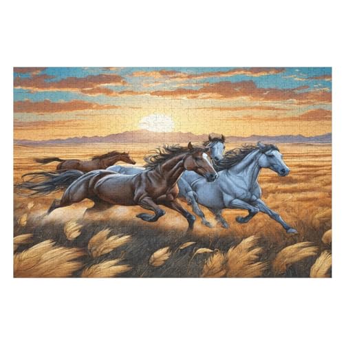 Puzzle 1000 Teile Horse Holzpuzzle Für Erwachsene Lernspiel Herausforderungsspielzeug The Puzzles Für Erwachsene Kinder （75×50cm） von PPZYY