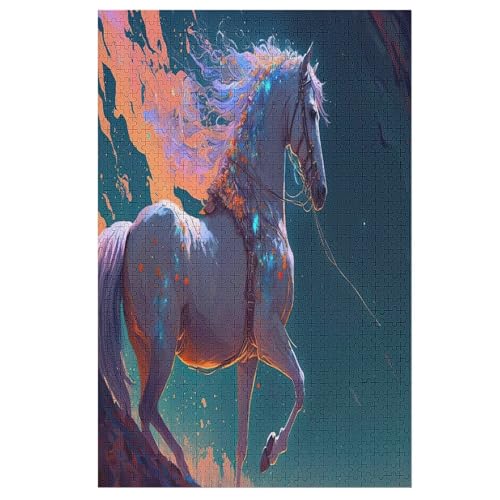 Puzzle 1000 Teile Horse Holzpuzzle Für Erwachsene Lernspiel Herausforderungsspielzeug The Puzzles Für Erwachsene Kinder （78×53cm） von PPZYY