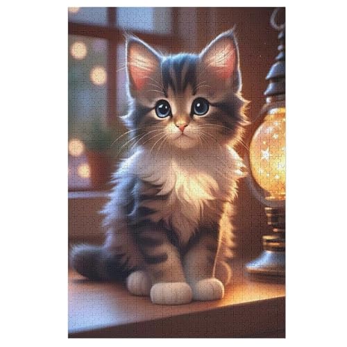 Puzzle 1000 Teile Katze Holzpuzzle Für Erwachsene Lernspiel Herausforderungsspielzeug The Puzzles Für Erwachsene Kinder （78×53cm） von PPZYY