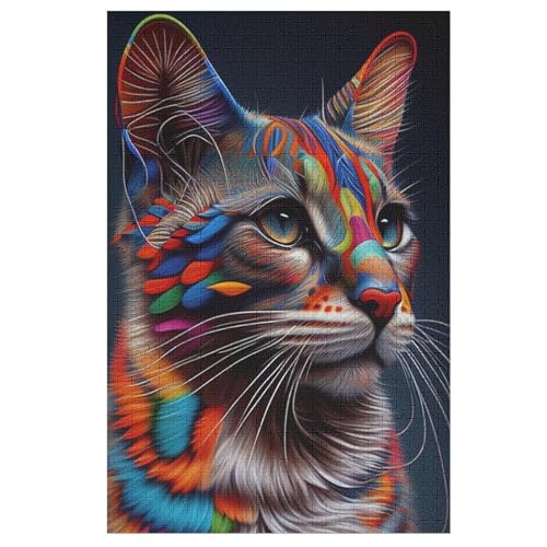 Puzzle 1000 Teile Katze Holzpuzzle Für Erwachsene Lernspiel Herausforderungsspielzeug The Puzzles Für Erwachsene Kinder （78×53cm） von PPZYY