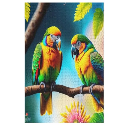 Puzzle 1000 Teile Papagei Holzpuzzle Für Erwachsene Lernspiel Herausforderungsspielzeug The Puzzles Für Erwachsene Kinder （78×53cm） von PPZYY