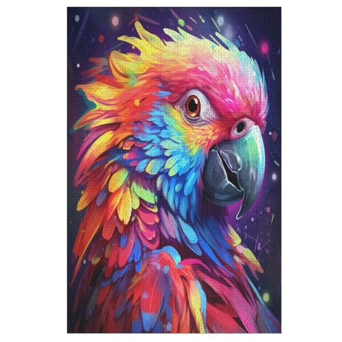 Puzzle 1000 Teile Papagei Holzpuzzle Für Erwachsene Lernspiel Herausforderungsspielzeug The Puzzles Für Erwachsene Kinder （78×53cm） von PPZYY