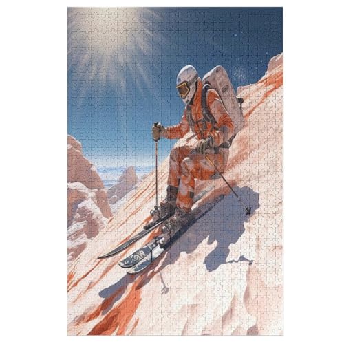 Puzzle 1000 Teile Skifahren Holzpuzzle Für Erwachsene Lernspiel Herausforderungsspielzeug The Puzzles Für Erwachsene Kinder （78×53cm） von PPZYY