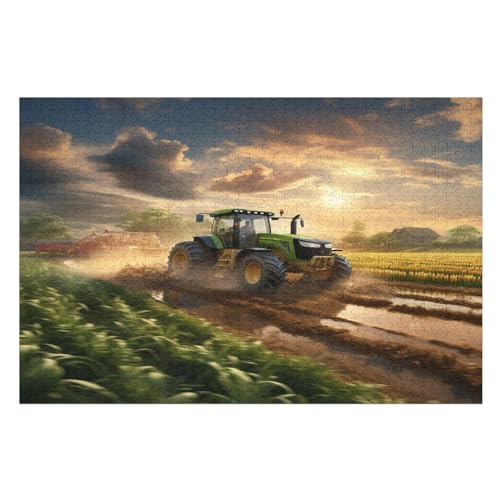 Puzzle 1000 Teile Traktor Holzpuzzle Für Erwachsene Lernspiel Herausforderungsspielzeug The Puzzles Für Erwachsene Kinder （75×50cm） von PPZYY