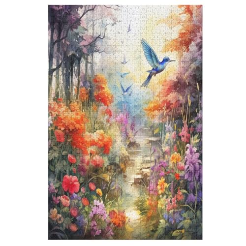 Puzzle 1000 Teile Vogels and Flowers Holzpuzzle Für Erwachsene Lernspiel Herausforderungsspielzeug The Puzzles Für Erwachsene Kinder （78×53cm） von PPZYY