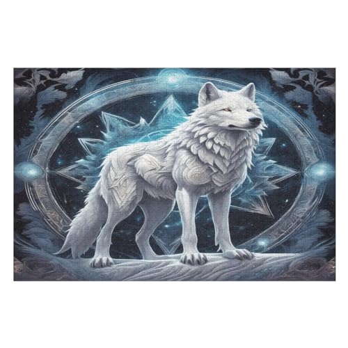 Puzzle 1000 Teile Wolf Holzpuzzle Für Erwachsene Lernspiel Herausforderungsspielzeug The Puzzles Für Erwachsene Kinder （75×50cm） von PPZYY
