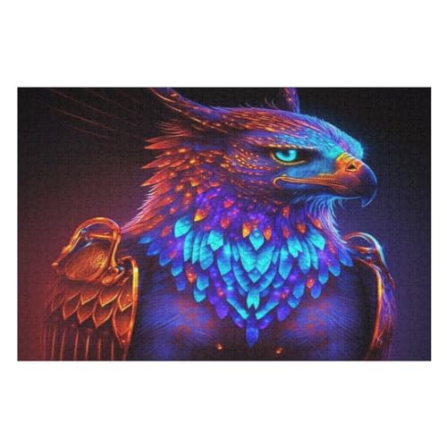 Puzzle Adler, 1000 Puzzleteile Für Kinder, Holzpuzzles, Geeignet Für Erwachsene Lernspiel, （75×50cm） von PPZYY