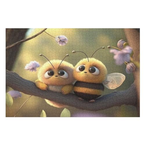 Puzzle Biene, 1000 Puzzleteile Für Kinder, Holzpuzzles, Geeignet Für Erwachsene Lernspiel, （75×50cm） von PPZYY