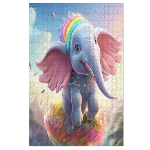 Puzzle Elefant, 1000 Puzzleteile Für Kinder, Holzpuzzles, Geeignet Für Erwachsene Lernspiel, （78×53cm） von PPZYY