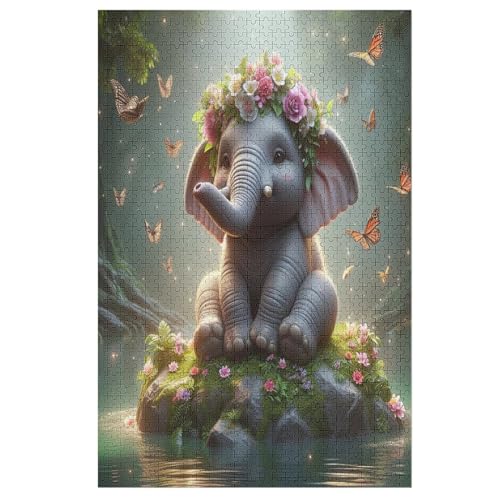 Puzzle Elefant, 1000 Puzzleteile Für Kinder, Holzpuzzles, Geeignet Für Erwachsene Lernspiel, （78×53cm） von PPZYY