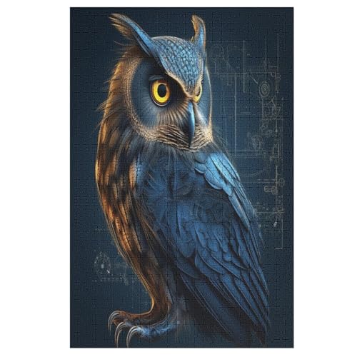 Puzzle Eule, 1000 Puzzleteile Für Kinder, Holzpuzzles, Geeignet Für Erwachsene Lernspiel, （78×53cm） von PPZYY