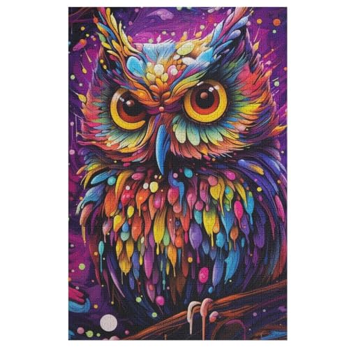 Puzzle Eule, 1000 Puzzleteile Für Kinder, Holzpuzzles, Geeignet Für Erwachsene Lernspiel, （78×53cm） von PPZYY