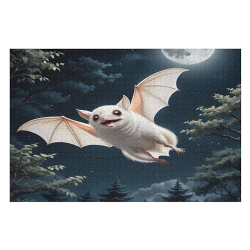 Puzzle Fledermaus, 1000 Puzzleteile Für Kinder, Holzpuzzles, Geeignet Für Erwachsene Lernspiel, （75×50cm） von PPZYY