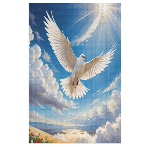 Puzzle Friedenstaube, 1000 Puzzleteile Für Kinder, Holzpuzzles, Geeignet Für Erwachsene Lernspiel, （78×53cm） von PPZYY
