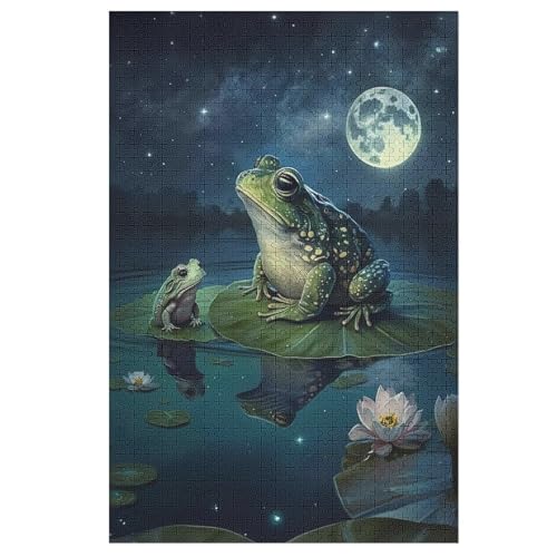 Puzzle Frosch, 1000 Puzzleteile Für Kinder, Holzpuzzles, Geeignet Für Erwachsene Lernspiel, （78×53cm） von PPZYY