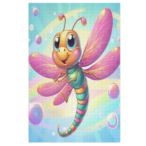 Puzzle Für Erwachsene, 1000 Teile, Libelle Pattern, Holzpuzzle, Geburtstagsgeschenke, Puzzle Wanddekoration （78×53cm） von PPZYY