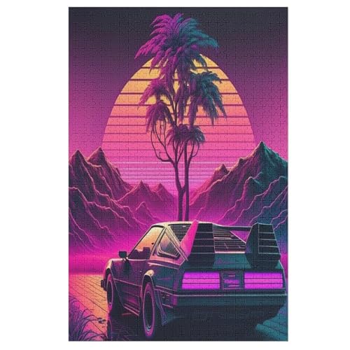 Puzzle Für Erwachsene, Neonauto, 1000 Puzzleteile Für Kinder, Holzpuzzles, Geeignet Für Erwachsene, Lernspiel, Herausforderungsspielzeug （78×53cm） von PPZYY