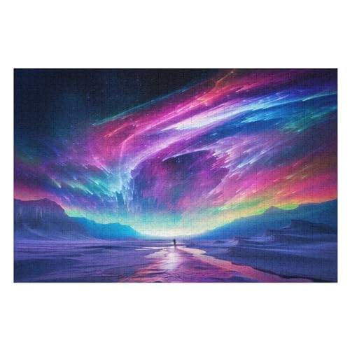 Puzzle Für Erwachsene 1000 Teiliges Aurora Puzzles Holzbrettpuzzles Denksportaufgaben Für Kinder （75×50cm） von PPZYY