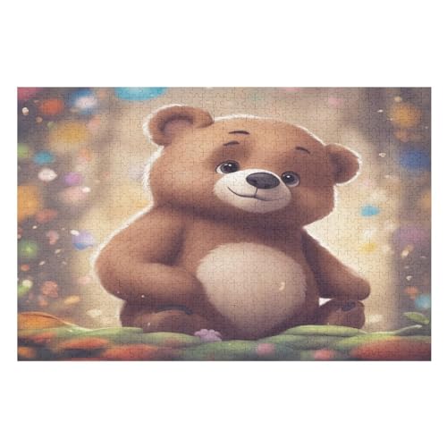Puzzle Für Erwachsene 1000 Teiliges Bär Puzzles Holzbrettpuzzles Denksportaufgaben Für Kinder （75×50cm） von PPZYY