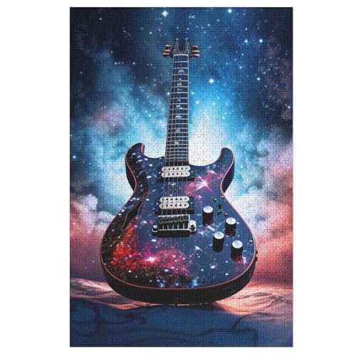 Puzzle Für Erwachsene 1000 Teiliges Galaxy Gitarre Puzzles Holzbrettpuzzles Denksportaufgaben Für Kinder （78×53cm） von PPZYY