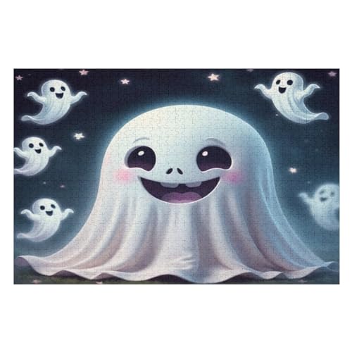 Puzzle Für Erwachsene 1000 Teiliges Halloween-Geist Puzzles Holzbrettpuzzles Denksportaufgaben Für Kinder （75×50cm） von PPZYY