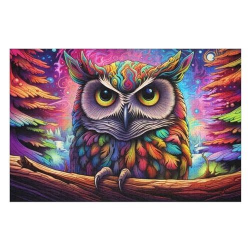 Puzzle Für Kinder, Eule -Puzzles Für Erwachsene, 1000-teiliges Holzpuzzle Für Jugendliche, Tolles （75×50cm） von PPZYY