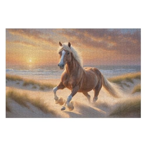 Puzzle Horse, 1000 Puzzleteile Für Kinder, Holzpuzzles, Geeignet Für Erwachsene Lernspiel, （75×50cm） von PPZYY