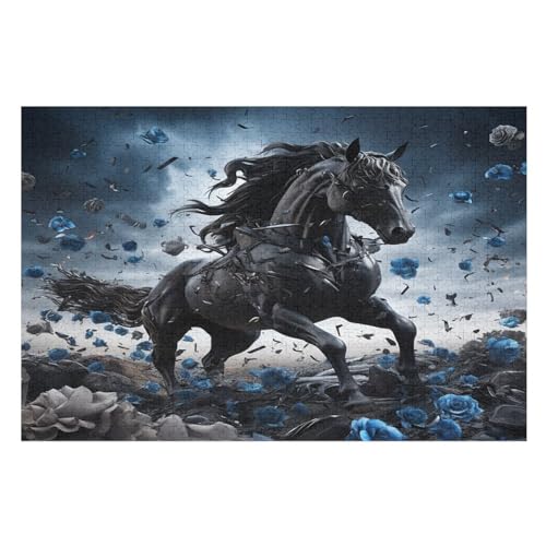 Puzzle Horse, 1000 Puzzleteile Für Kinder, Holzpuzzles, Geeignet Für Erwachsene Lernspiel, （75×50cm） von PPZYY