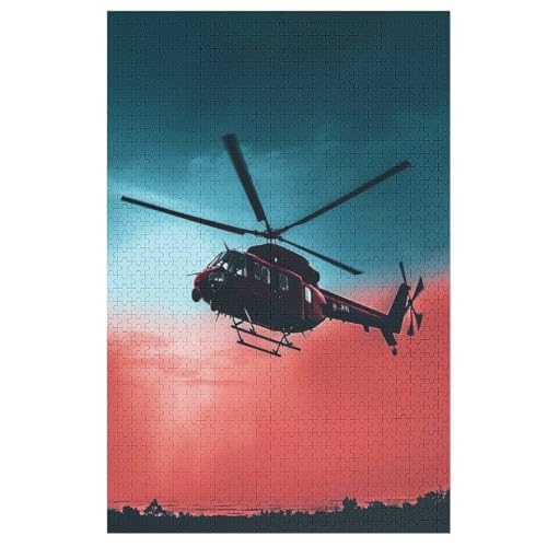 Puzzle Hubschrauber, 1000 Puzzleteile Für Kinder, Holzpuzzles, Geeignet Für Erwachsene Lernspiel, （78×53cm） von PPZYY