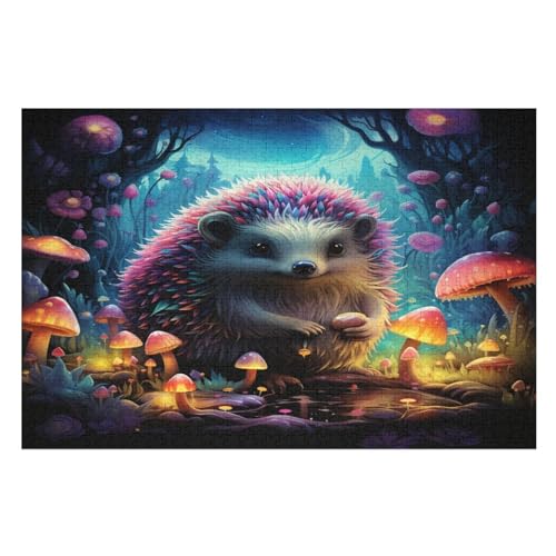 Puzzle Igel, 1000 Puzzleteile Für Kinder, Holzpuzzles, Geeignet Für Erwachsene Lernspiel, （75×50cm） von PPZYY