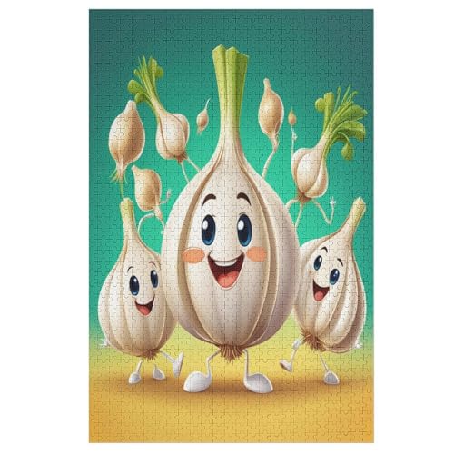 Puzzle Knoblauch, 1000 Puzzleteile Für Kinder, Holzpuzzles, Geeignet Für Erwachsene Lernspiel, （78×53cm） von PPZYY