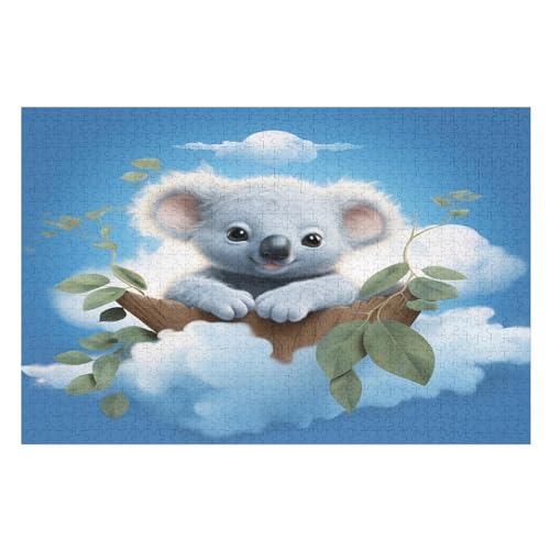 Puzzle Koala, 1000 Puzzleteile Für Kinder, Holzpuzzles, Geeignet Für Erwachsene Lernspiel, （75×50cm） von PPZYY