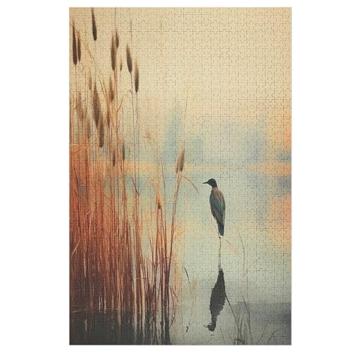 Puzzle Kran, 1000 Puzzleteile Für Kinder, Holzpuzzles, Geeignet Für Erwachsene Lernspiel, （78×53cm） von PPZYY