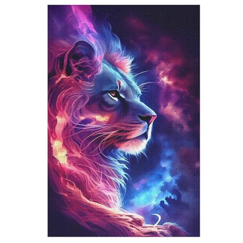 Puzzle Löwe, 1000 Puzzleteile Für Kinder, Holzpuzzles, Geeignet Für Erwachsene Lernspiel, （78×53cm） von PPZYY