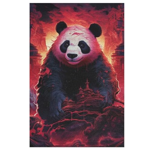 Puzzle Panda, 1000 Puzzleteile Für Kinder, Holzpuzzles, Geeignet Für Erwachsene Lernspiel, （78×53cm） von PPZYY