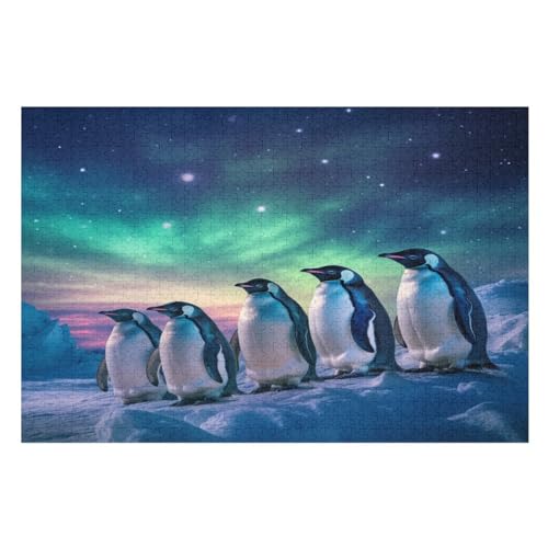 Puzzle Pinguin, 1000 Puzzleteile Für Kinder, Holzpuzzles, Geeignet Für Erwachsene Lernspiel, （75×50cm） von PPZYY