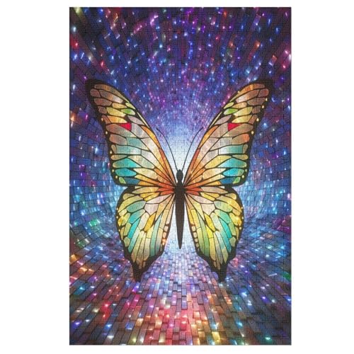 Puzzle Schmetterling, 1000 Puzzleteile Für Kinder, Holzpuzzles, Geeignet Für Erwachsene Lernspiel, （78×53cm） von PPZYY