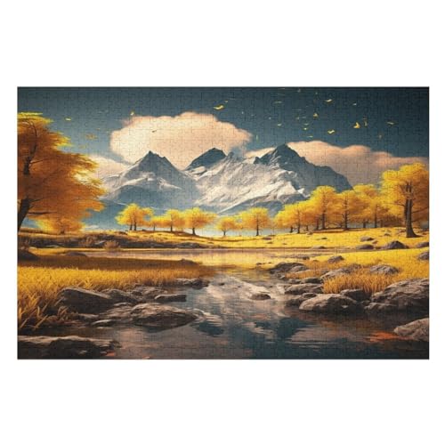Puzzle Seen, 1000 Puzzleteile Für Kinder, Holzpuzzles, Geeignet Für Erwachsene Lernspiel, （75×50cm） von PPZYY
