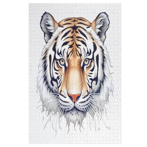 Puzzle Tiger, 1000 Puzzleteile Für Kinder, Holzpuzzles, Geeignet Für Erwachsene Lernspiel, （78×53cm） von PPZYY