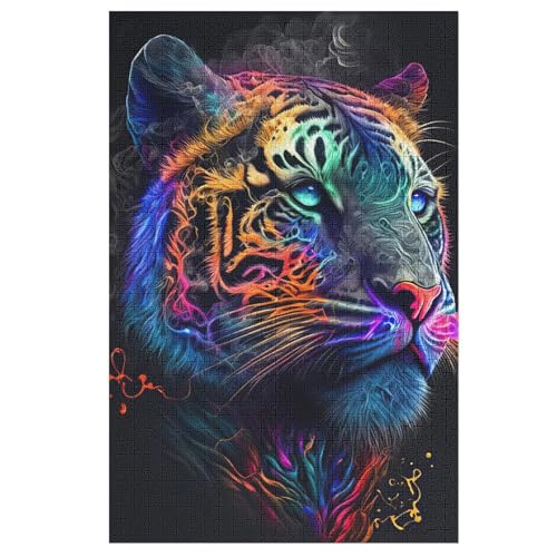 Puzzle Tiger, 1000 Puzzleteile Für Kinder, Holzpuzzles, Geeignet Für Erwachsene Lernspiel, （78×53cm） von PPZYY