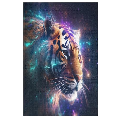 Puzzle Tiger, 1000 Puzzleteile Für Kinder, Holzpuzzles, Geeignet Für Erwachsene Lernspiel, （78×53cm） von PPZYY