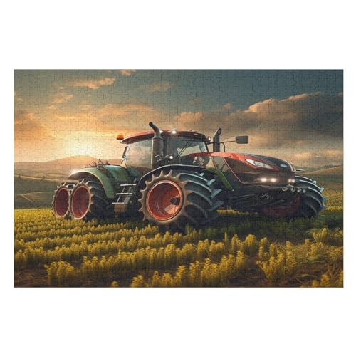 Puzzle Traktor, 1000 Puzzleteile Für Kinder, Holzpuzzles, Geeignet Für Erwachsene Lernspiel, （75×50cm） von PPZYY