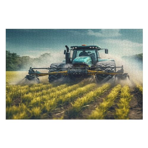 Puzzle Traktor, 1000 Puzzleteile Für Kinder, Holzpuzzles, Geeignet Für Erwachsene Lernspiel, （75×50cm） von PPZYY