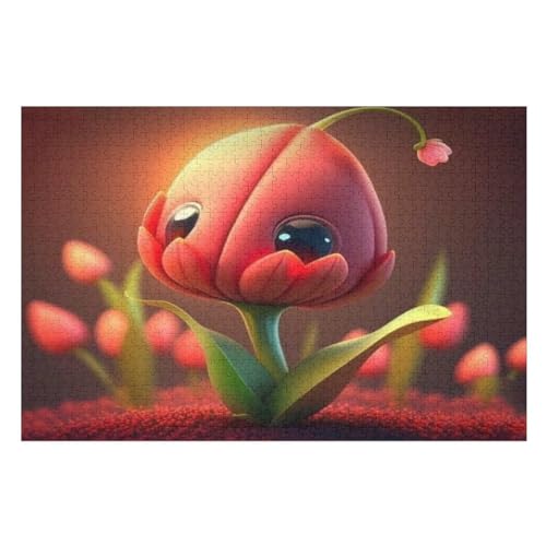 Puzzle Tulpe, 1000 Puzzleteile Für Kinder, Holzpuzzles, Geeignet Für Erwachsene Lernspiel, （75×50cm） von PPZYY